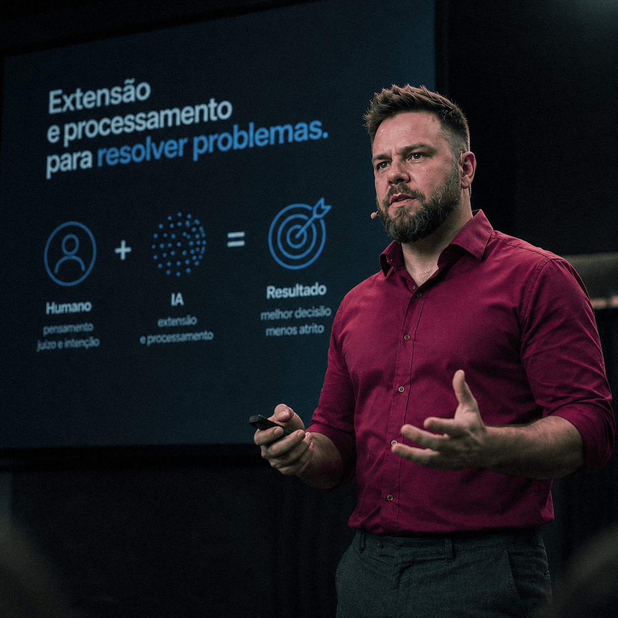 Profissional trabalhando em um escritório contemporâneo com monitor, notebook e tablet sobre a mesa